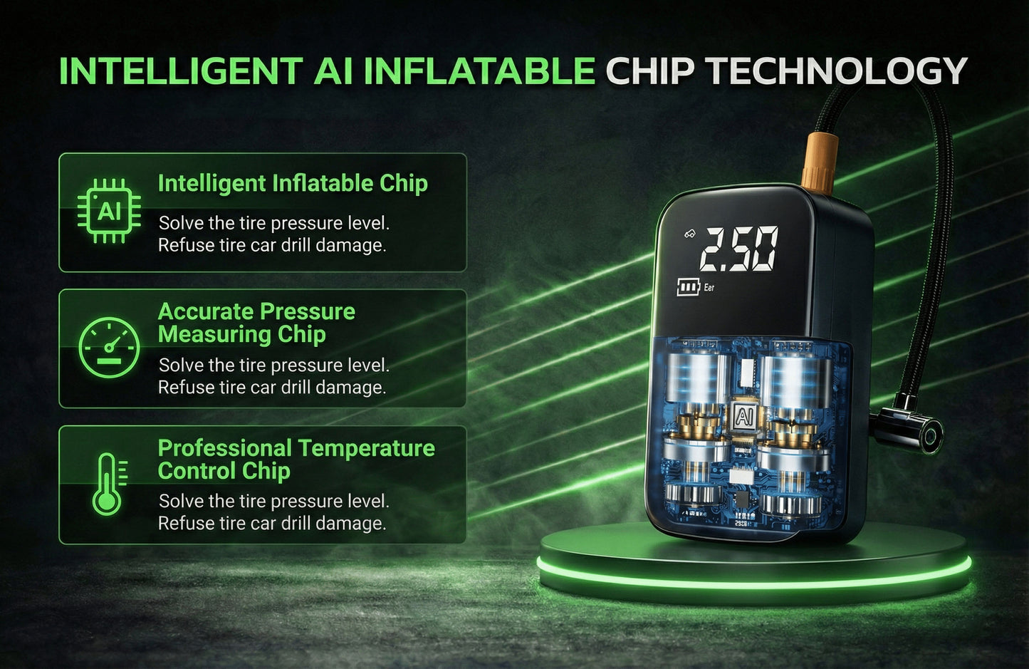 Portable Air Compressor with Auto Stop – 150 PSI Power